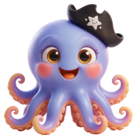 Inky, a little pirate octopus